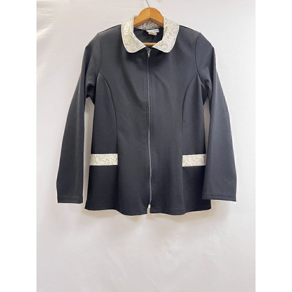 Steven Paul Womens Collared Full zip up Jacket Black Sz M 100% Polyester